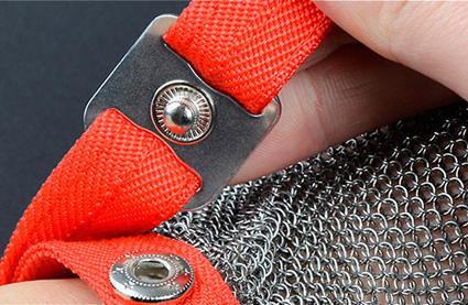 3301- Cut Resistant Ring Mesh Gloves with Silicone Rubber Strap Three Fingers Protection