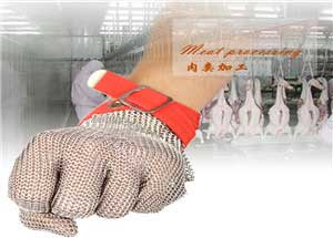 3201-Three Finger Wrist Ring Mesh Glove With Hook Strap