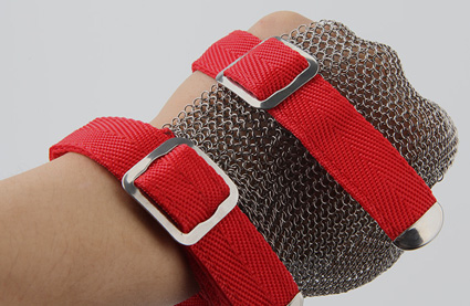 3101-Three Finger Wrist ring mesh Glove With Textile strap