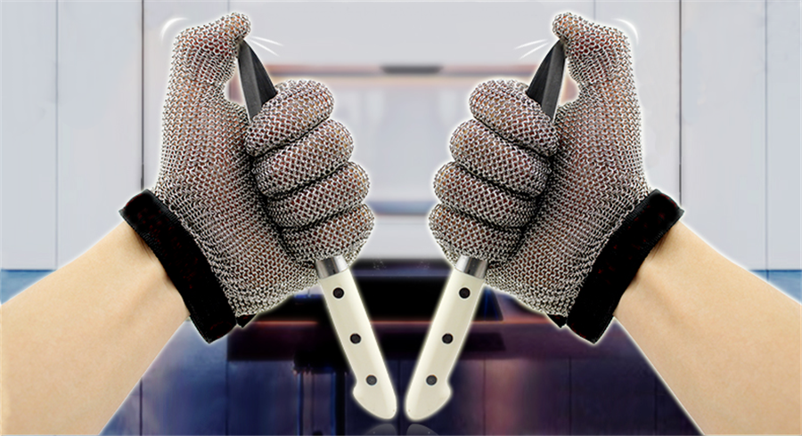 5201-Five Finger Wrist Ring Mesh Glove With Hook Strap