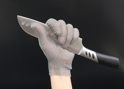 5201-Five Finger Wrist Ring Mesh Glove With Hook Strap