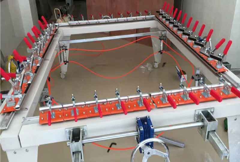 MK-1215 SW Single Clamp worm Screen Stretching machine      