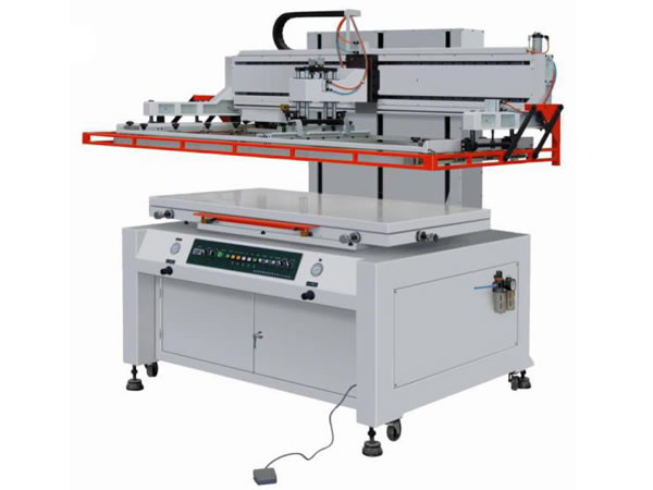 Vertical screen printing machine features: