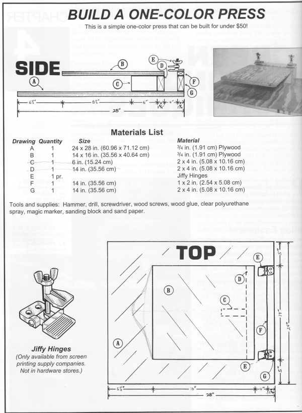 How to build a one-color screenprinting press1