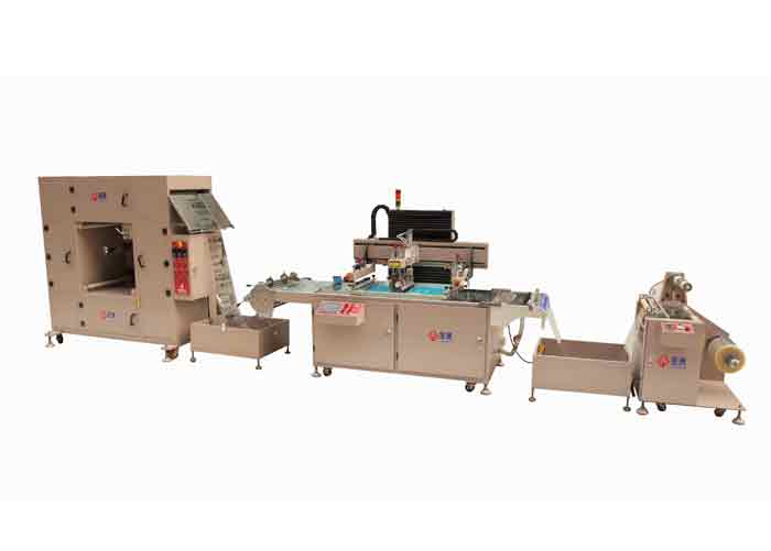 Roll-to-roll screen printing machine printing what?