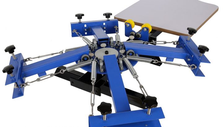 4 Color 1 Station Silk Screen Printing Machine Screen Printing Press