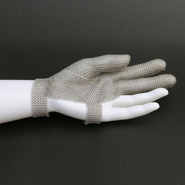 MK3201-Three Finger Wrist Ring Mesh Glove With Hook Strap