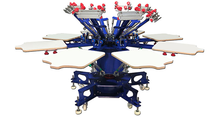 8 color 8 station double wheel screen printing machine
