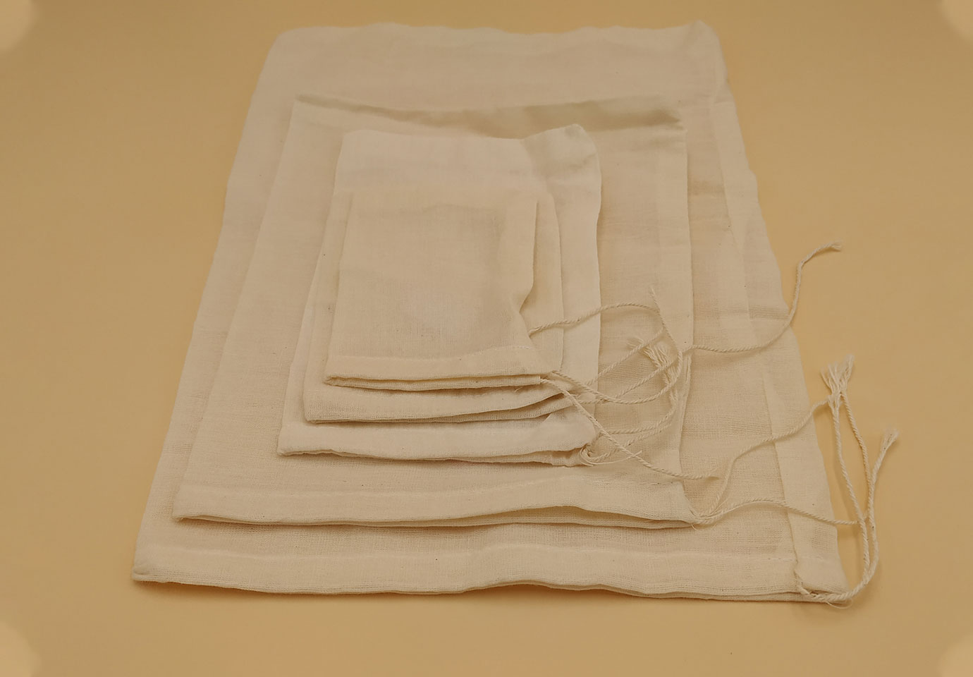 100% Cotton gauze fabric drawstring tea bag