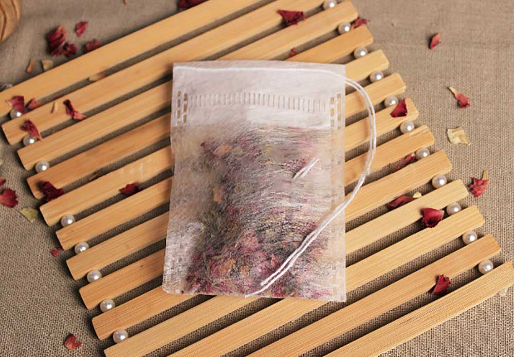 Biodegradable custom corn fiber empty tea bag with string 