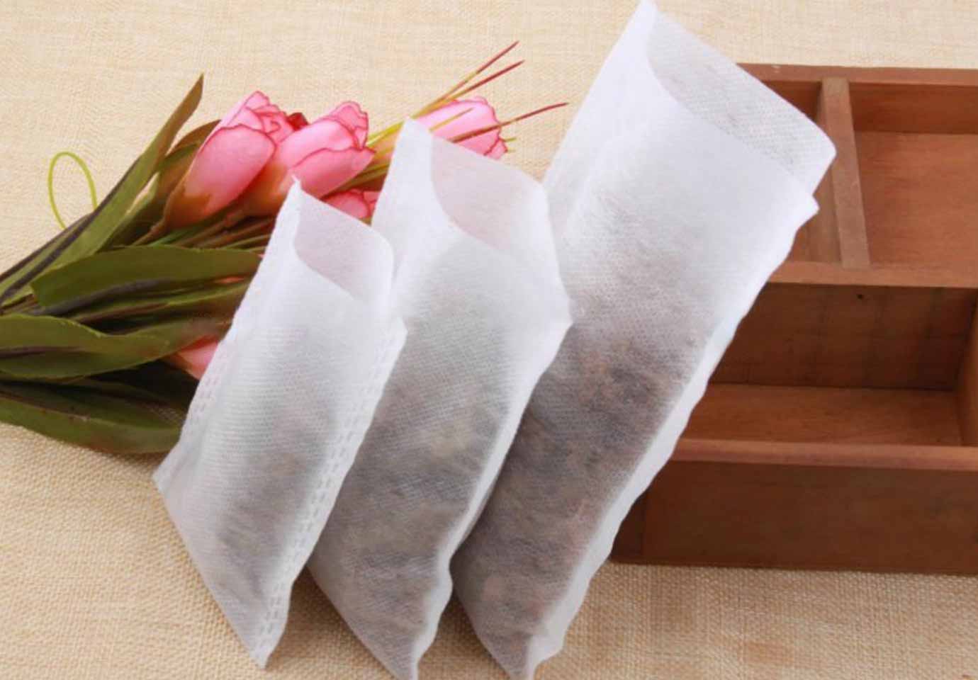 Biodegradable non woven drawstring tea bag 