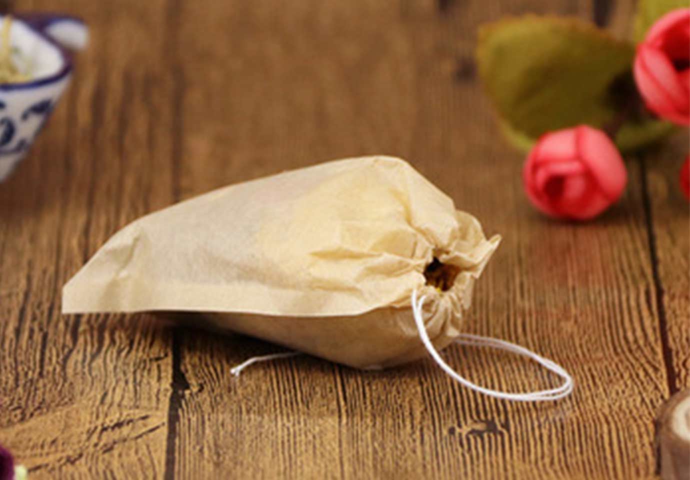 Wholesale Chinese coffee tea filter paper packaging bag with string