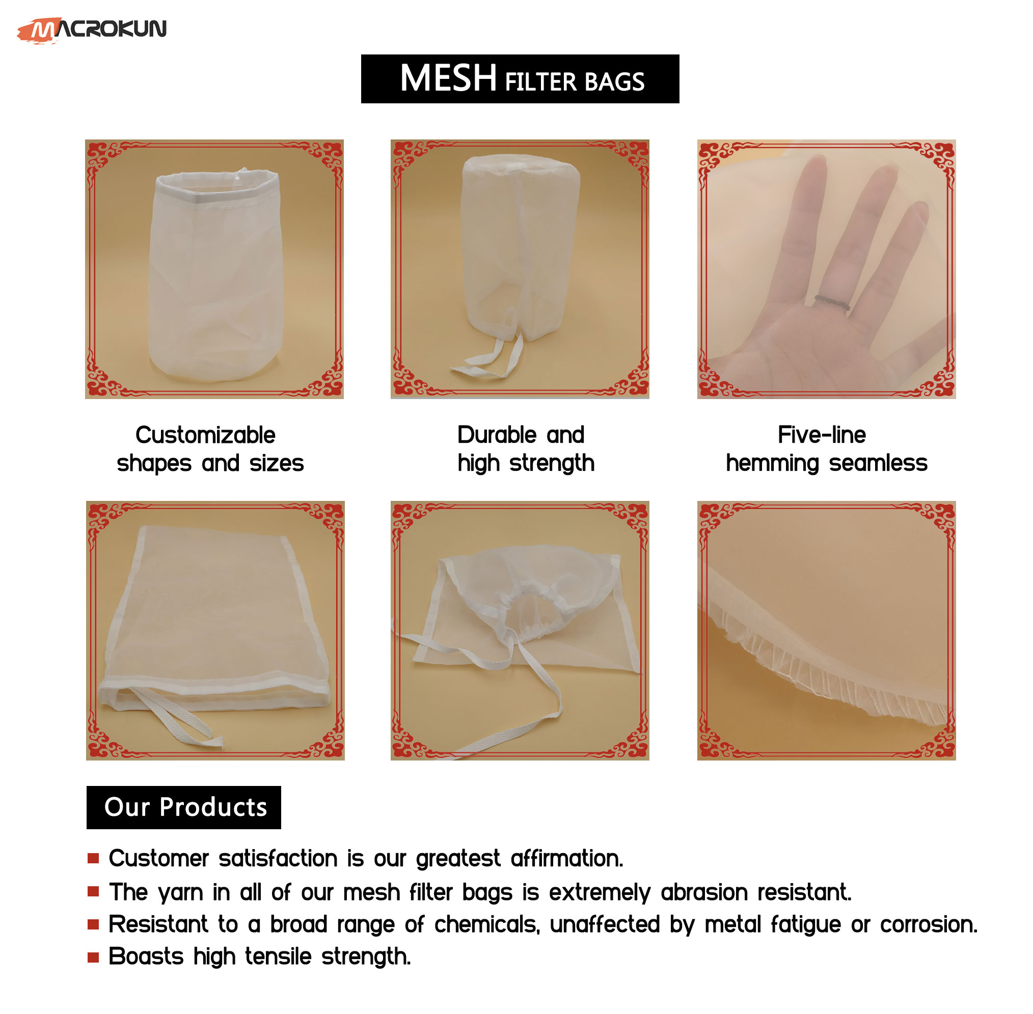 2X  Reusable Nylon Mesh Strain Tea Pulp Juice Jelly Food Nut Milk Filter Bag ML