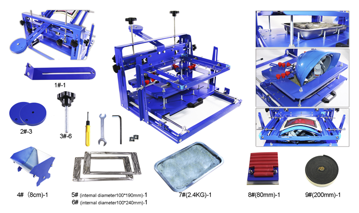 MK-AQM240 one color hard caps screen printing machine