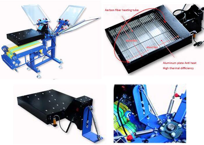 MK-SD31HL three color one station ribbon screen printing machine with dryer