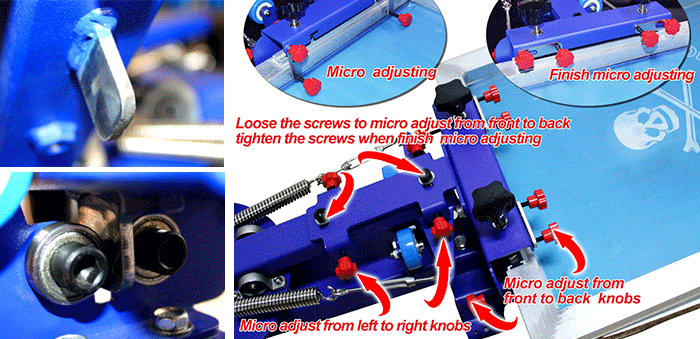 MK-F411C floor type micro adjust four color one station single wheel overprinting screen printing machine