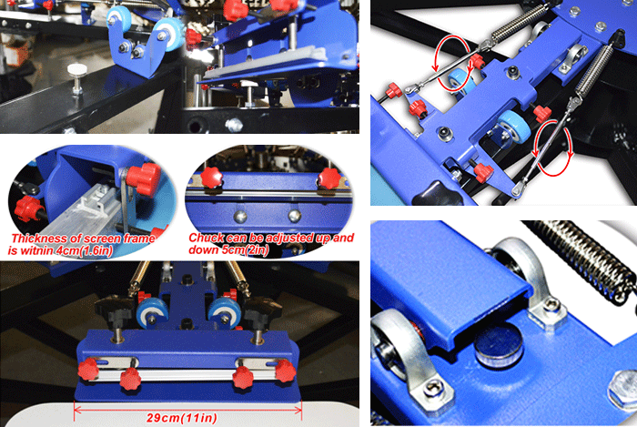 MK-F662C Floor type micro-adjust 6 color 6 station double wheel overprinting screen printing machine