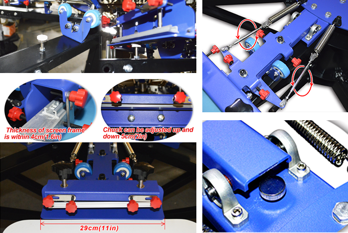 MK-F662D enhanced precise micro adjust 6 color 6 station double wheel overprinting screen printing machine