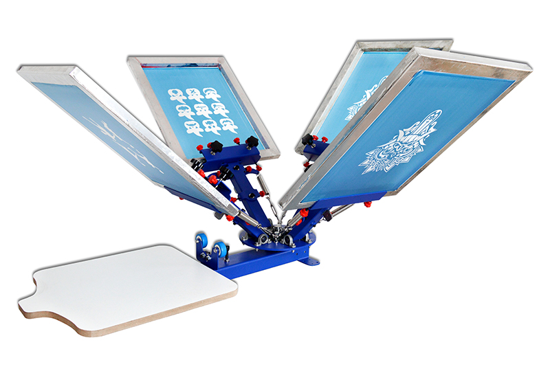MK-T411C Desktop Micro-adjust Four Color One Station Single Wheel Overprinting Screen Printing Machine