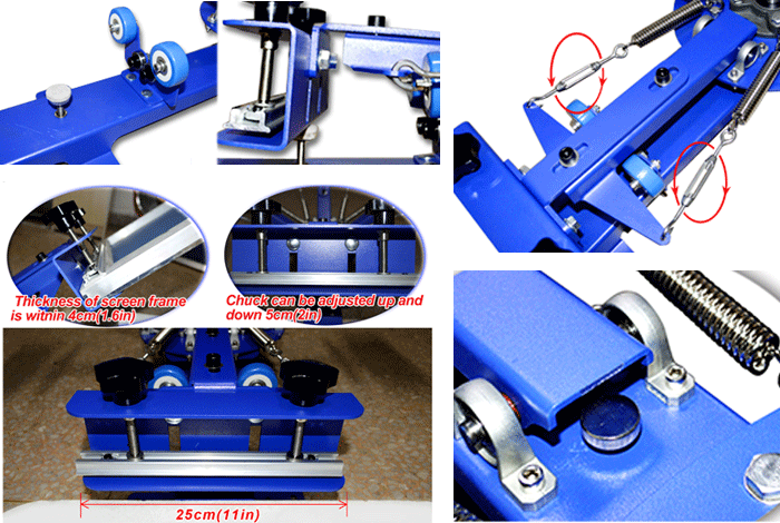 MK-T421B desktop four color two station single wheel screen printing machine