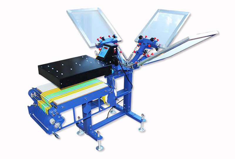 MK-SD31HL three color one station ribbon screen printing machine with dryer