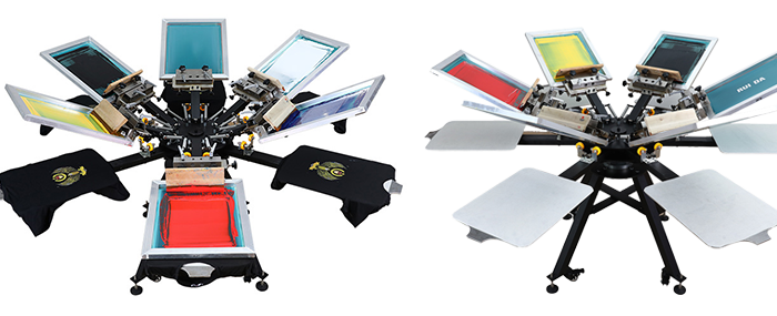 MK606-MR 6 color 6 station screen printer with miro with alum station
