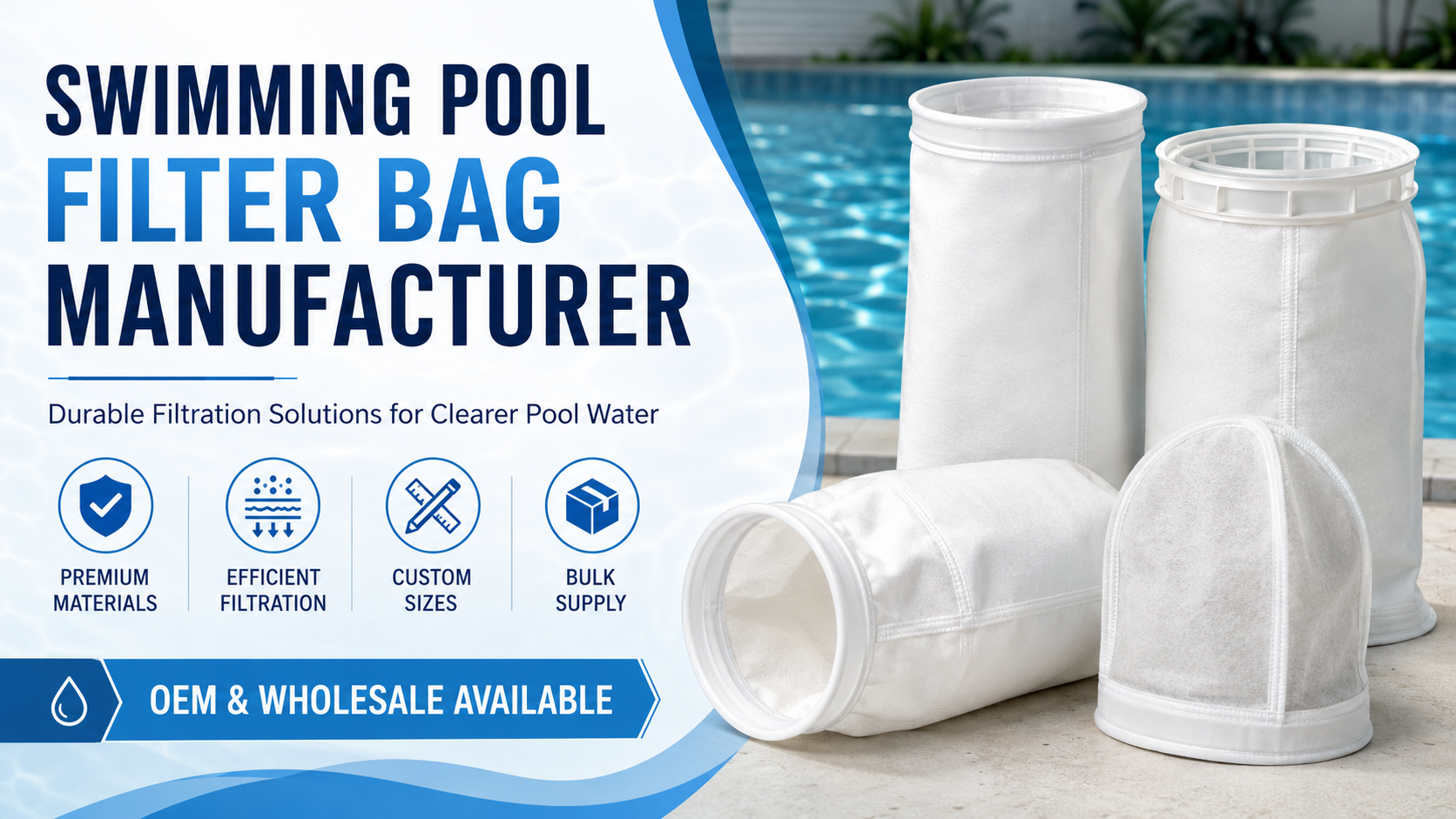 Wholesale Pool Filter Bags for Swimming Pool Water Pre-Filtration